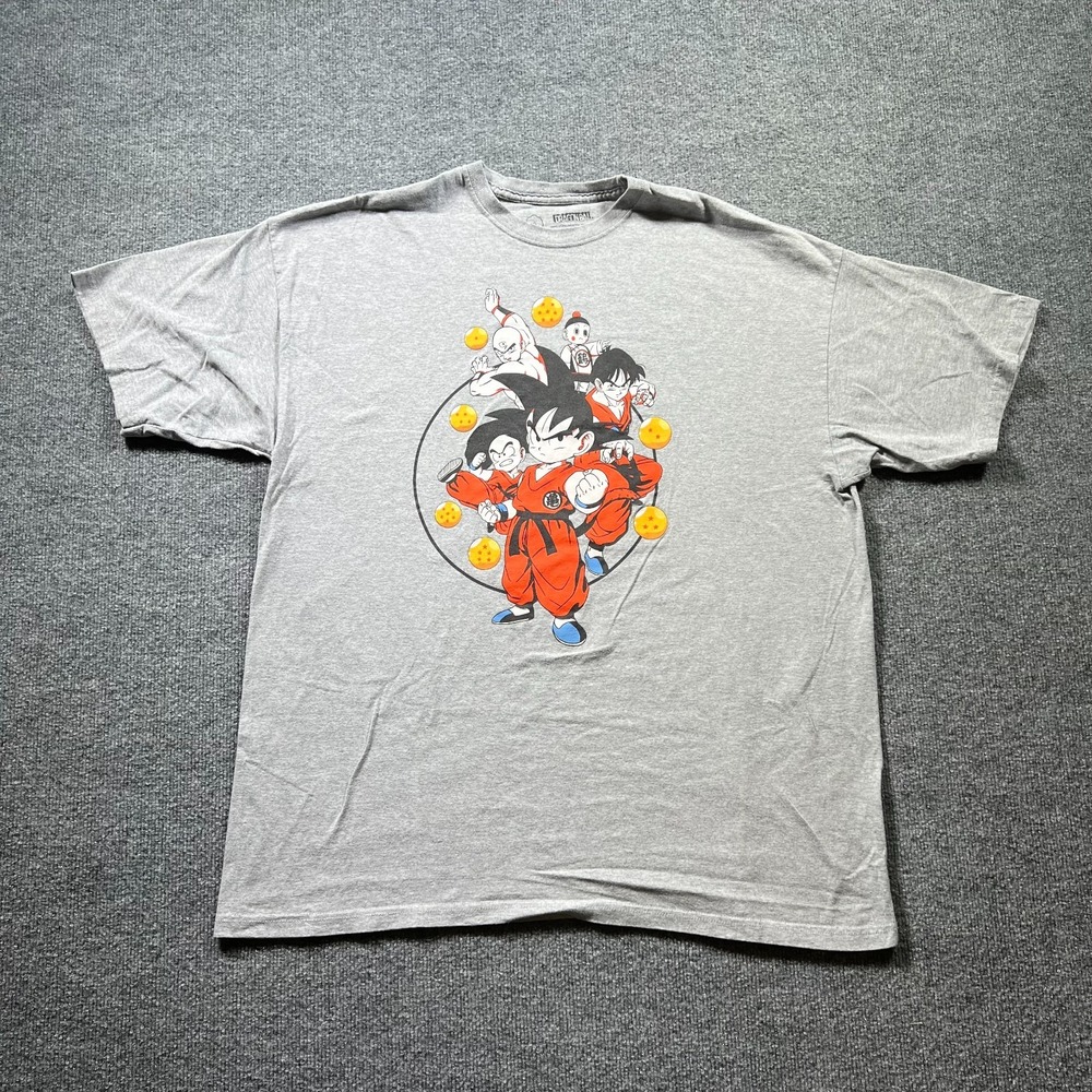 Dragon Ball Z T-Shirt Mens 2XL Gray Cotton Short Sleeve Goku Krillin Graphic Tee